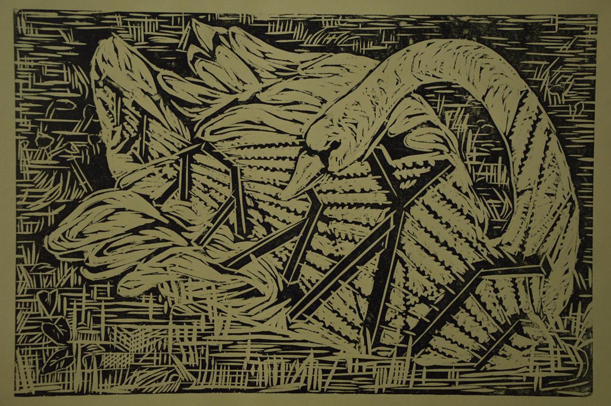 Inspired from Bhandi, The Border from North 24 Parganas, Grass board relief print